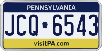 PA license plate JCQ6543