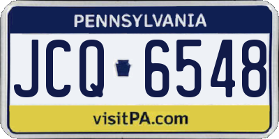 PA license plate JCQ6548