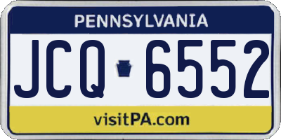 PA license plate JCQ6552
