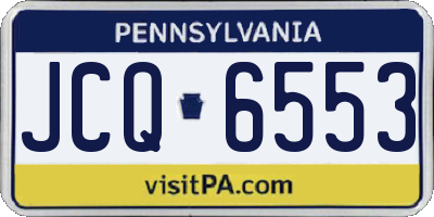 PA license plate JCQ6553