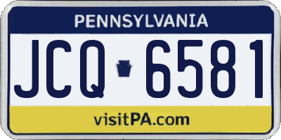 PA license plate JCQ6581