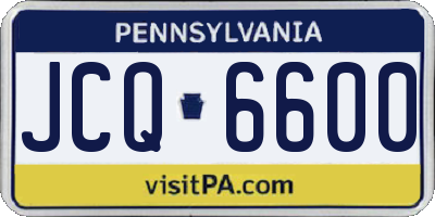 PA license plate JCQ6600