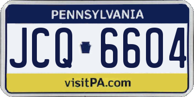 PA license plate JCQ6604