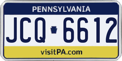 PA license plate JCQ6612