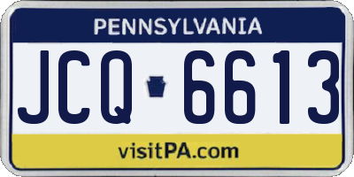 PA license plate JCQ6613
