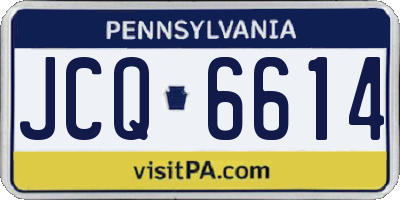 PA license plate JCQ6614