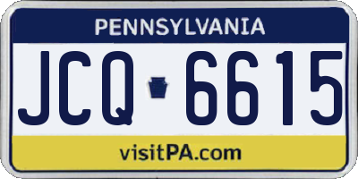 PA license plate JCQ6615