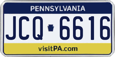 PA license plate JCQ6616