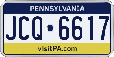 PA license plate JCQ6617