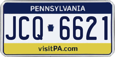 PA license plate JCQ6621