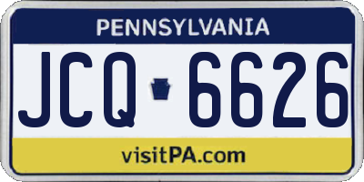 PA license plate JCQ6626