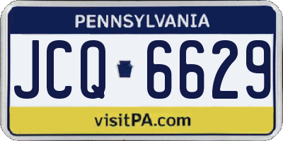 PA license plate JCQ6629