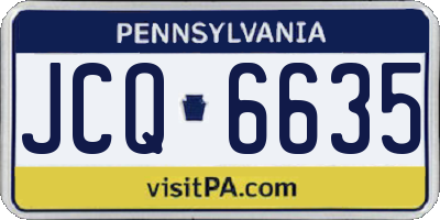PA license plate JCQ6635