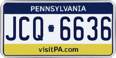 PA license plate JCQ6636