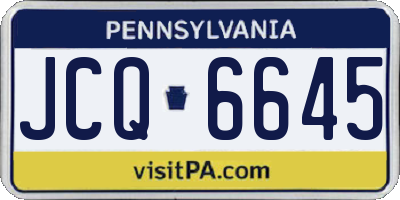 PA license plate JCQ6645