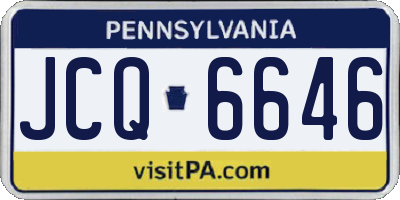PA license plate JCQ6646