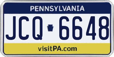 PA license plate JCQ6648