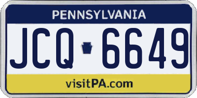 PA license plate JCQ6649