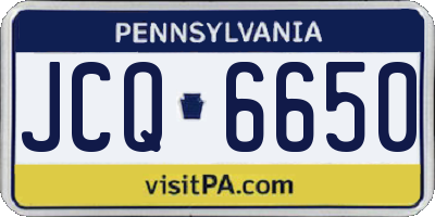 PA license plate JCQ6650