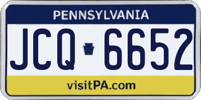 PA license plate JCQ6652