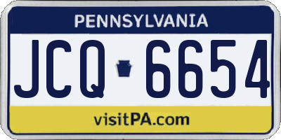 PA license plate JCQ6654