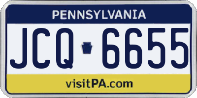PA license plate JCQ6655