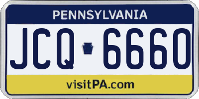 PA license plate JCQ6660