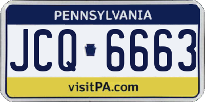 PA license plate JCQ6663