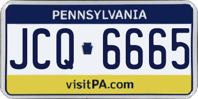 PA license plate JCQ6665