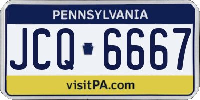 PA license plate JCQ6667