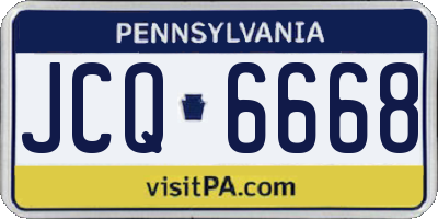 PA license plate JCQ6668