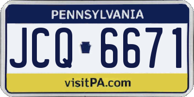 PA license plate JCQ6671