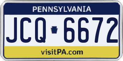PA license plate JCQ6672