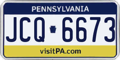 PA license plate JCQ6673
