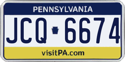 PA license plate JCQ6674