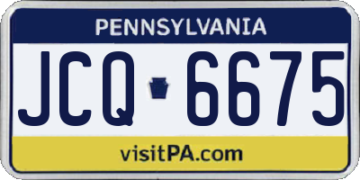 PA license plate JCQ6675