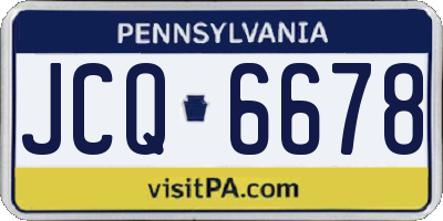 PA license plate JCQ6678
