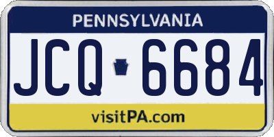 PA license plate JCQ6684
