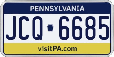PA license plate JCQ6685