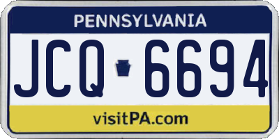 PA license plate JCQ6694