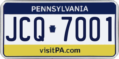 PA license plate JCQ7001