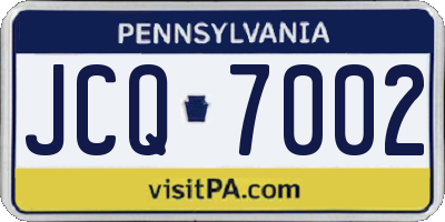 PA license plate JCQ7002