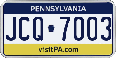 PA license plate JCQ7003