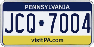 PA license plate JCQ7004