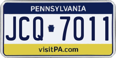 PA license plate JCQ7011