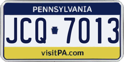 PA license plate JCQ7013