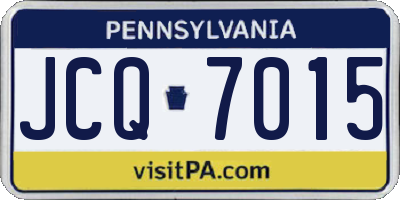 PA license plate JCQ7015