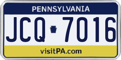 PA license plate JCQ7016