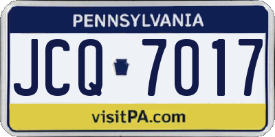 PA license plate JCQ7017