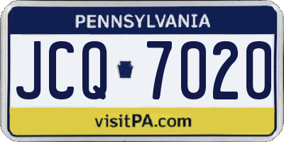 PA license plate JCQ7020